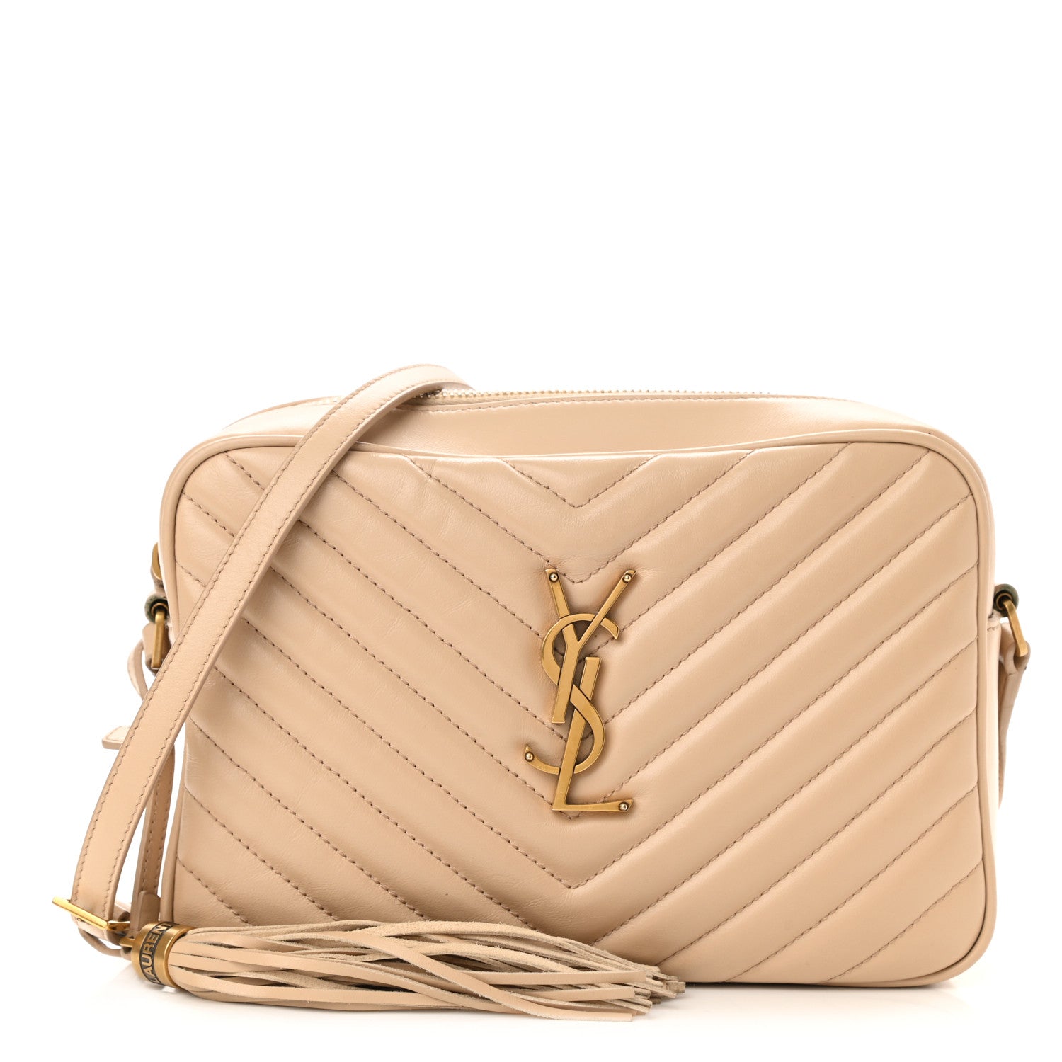 Saint Laurent Calfskin Matelasse Monogram Lou Camera Bag Dark Latte 1 of 10