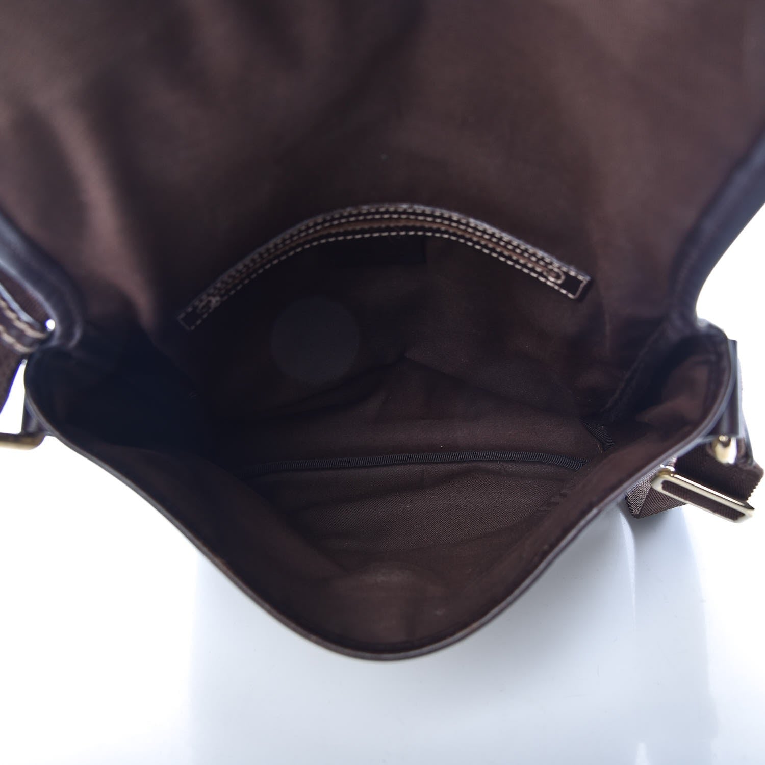 Gucci GG Supreme Monogram Selleria Calfskin Small Flap Messenger Bag Beige Ebony Cocoa Dark Chocolate 7 of 13