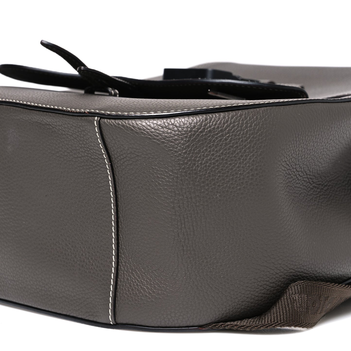 Grained Calfskin Maxi Gallop Sling Bag Grey
