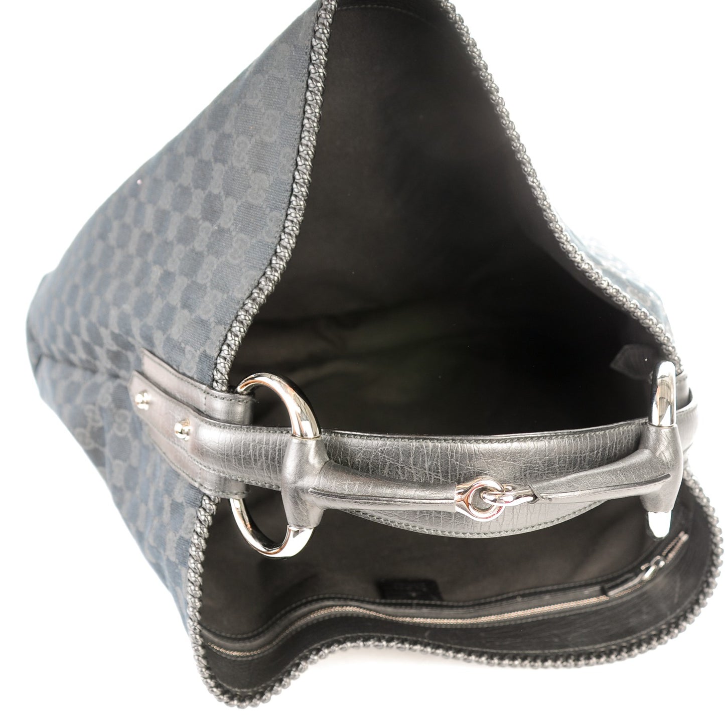 Monogram Large Horsebit Chain Hobo Black