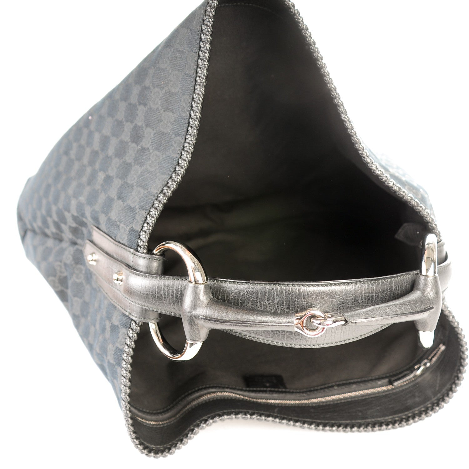 Gucci Monogram Large Horsebit Chain Hobo Black 5 of 7