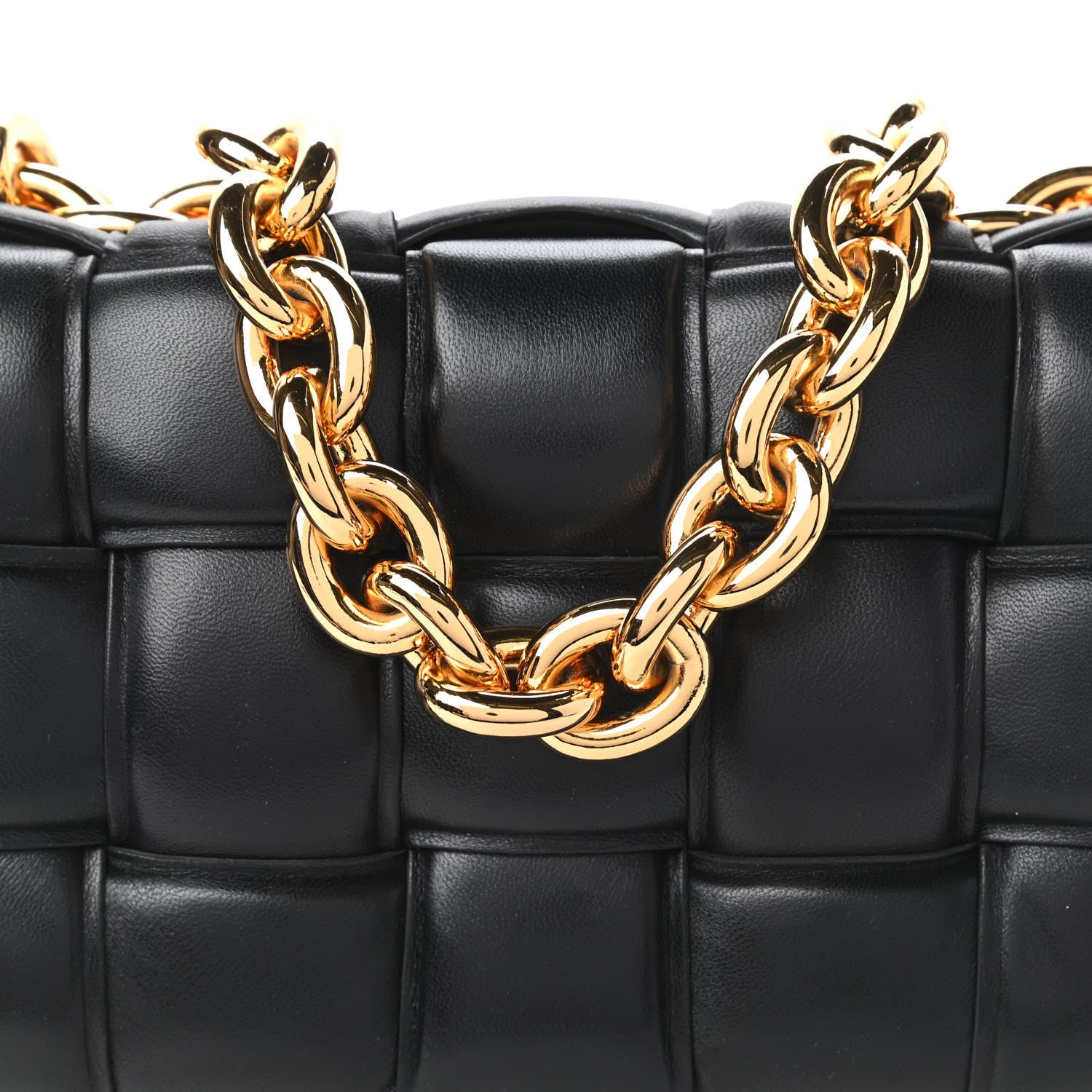 Bottega Veneta Lambskin Maxi Intreccio Padded Chain Cassette Crossbody Bag Black 10 of 10