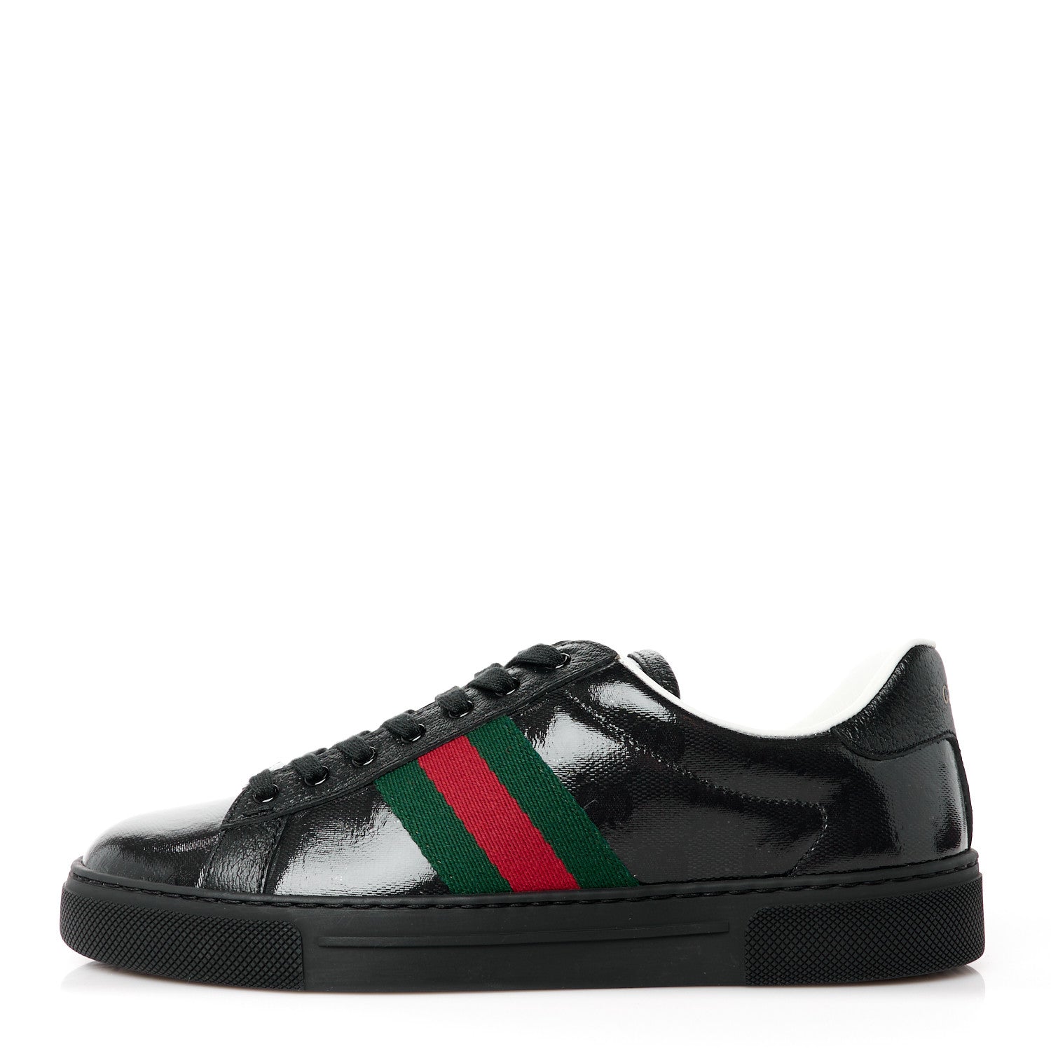 Gucci Crystal GG Monogram Web Womens New Ace Sneakers 37.5 Black 1 of 11