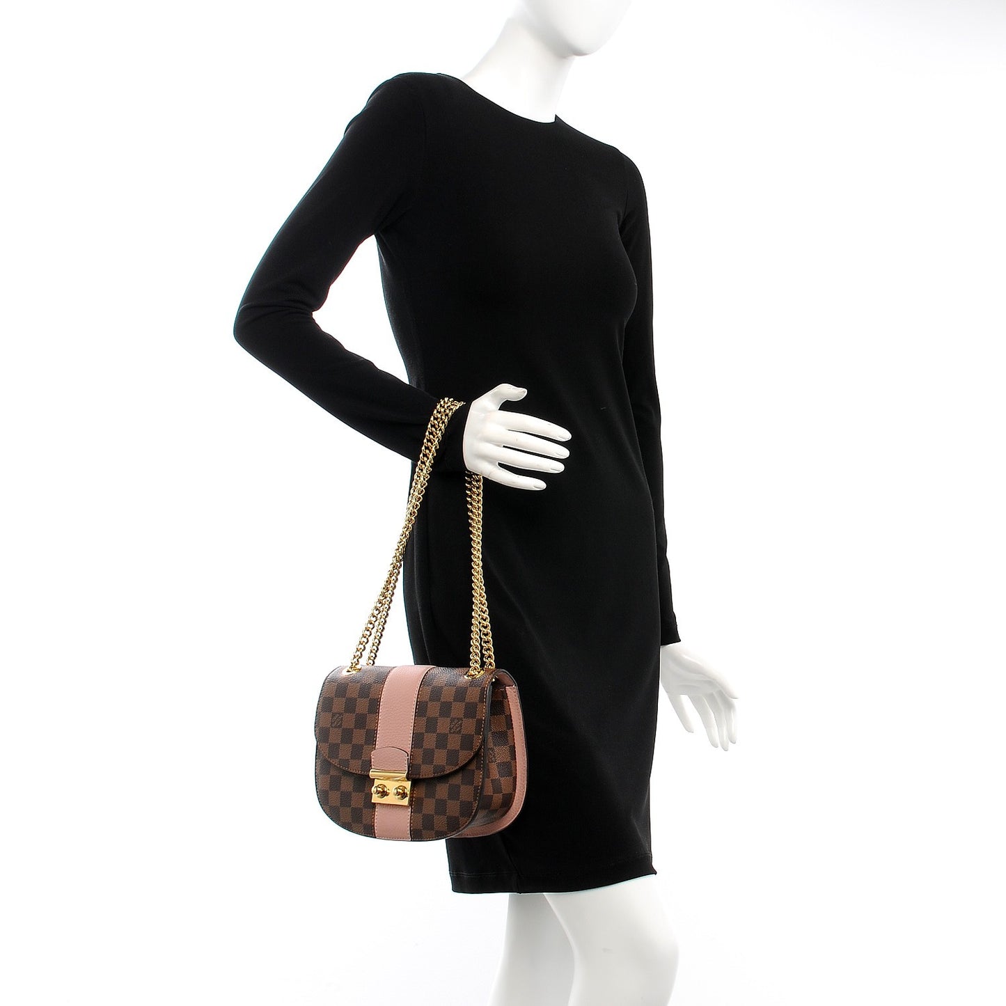 Damier Ebene Cuir Taurillon Wight Magnolia