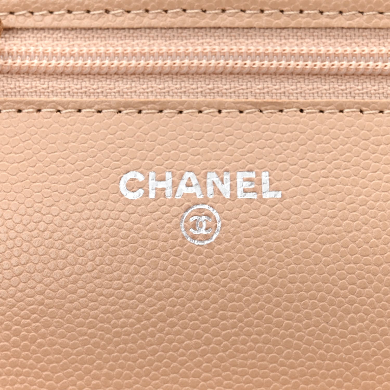 Chanel Caviar Quilted Wallet on Chain WOC Beige 6 of 12