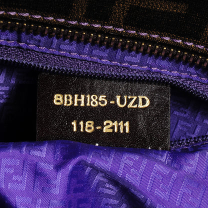 Fendi Zucca Spalmati Medium Roll Tote Tobacco Viola 7 of 9