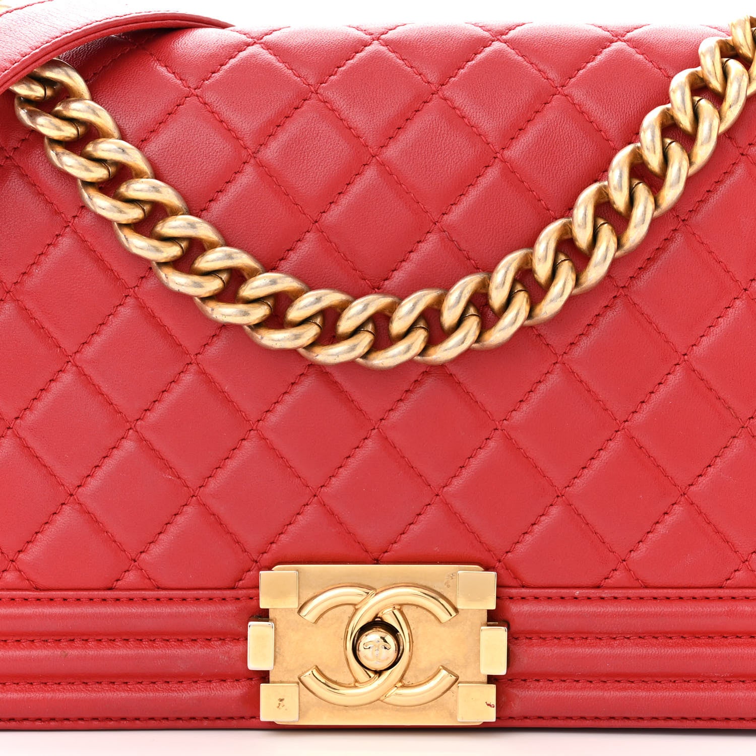 Chanel Lambskin Quilted Medium Boy Flap Red 8 of 15