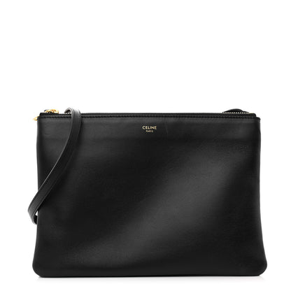 Celine Lambskin Large Trio Crossbody Bag Black 1 of 13