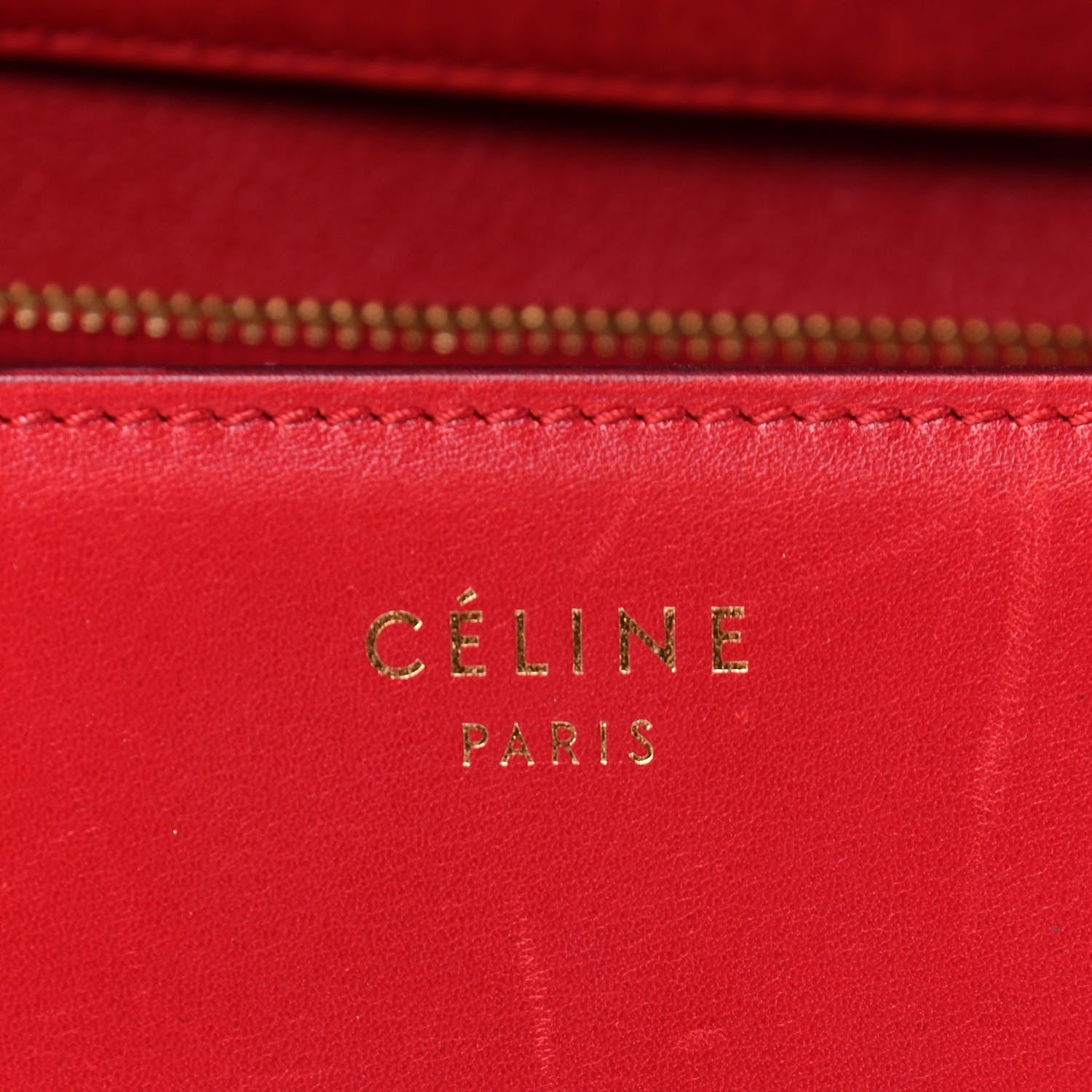 Celine Box Calfskin Medium Classic Box Flap Bag Red 6 of 10