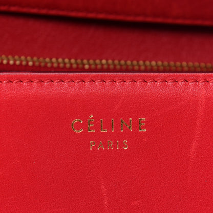 Celine Box Calfskin Medium Classic Box Flap Bag Red 6 of 10