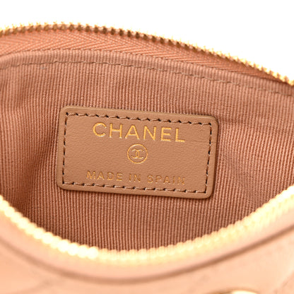 Chanel Caviar Quilted Small Multi Chain Cosmetic Case Beige 6 of 8