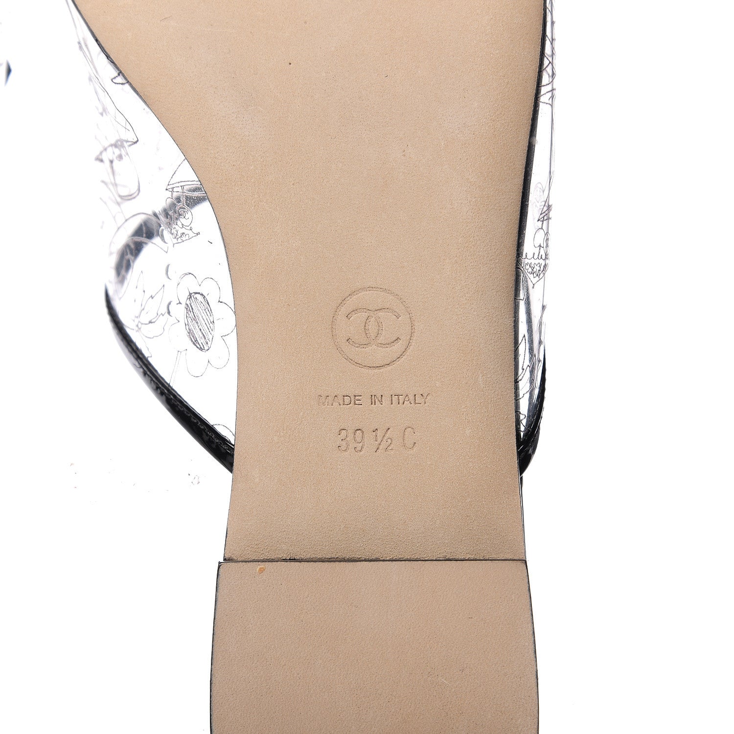 Chanel Fantasy Patent Plastic CC Mules 39.5 Transparent Black 7 of 7