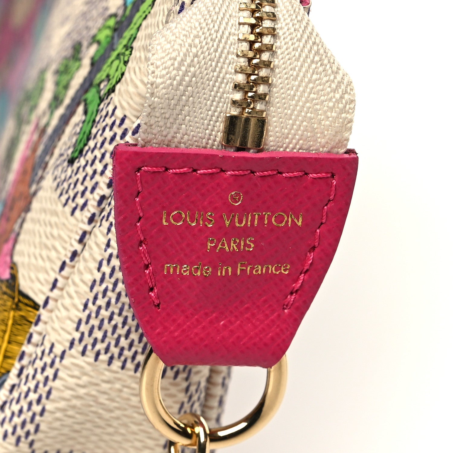 Louis Vuitton Damier Azur 2021 Christmas Animation Hollywood Mini Pochette Accessories Fuchsia 6 of 11