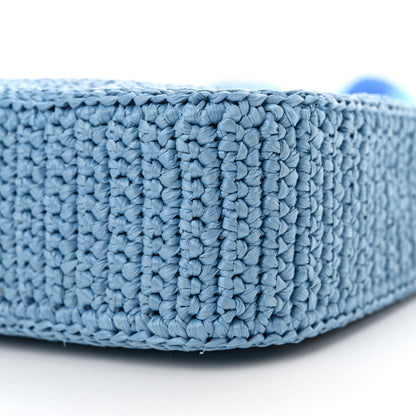 Prada Yarn Raffia Effect Crochet Re-Edition 2005 Shoulder Bag Celeste 9 of 11