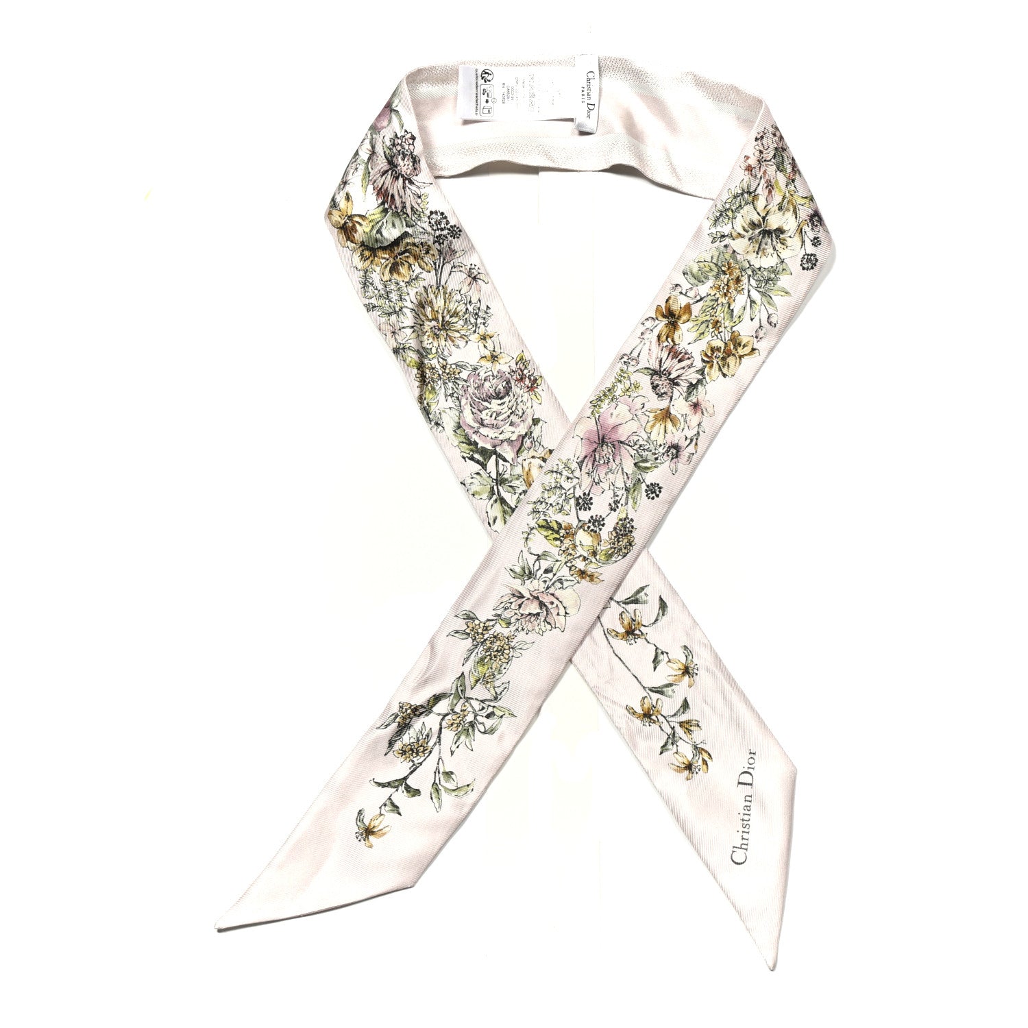 Christian Dior Silk Twill D-Floral Mitzah Scarf Pink 1 of 4