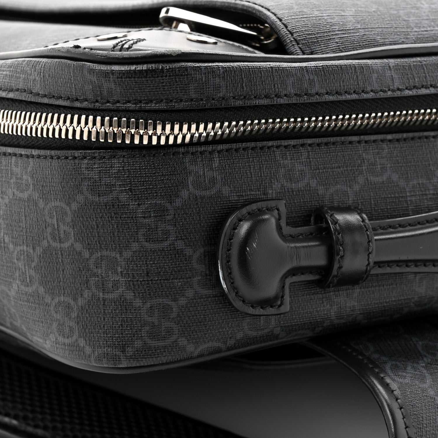 m*u様 GUCCI カバン　ケース Gucci GG Supreme Monogram Briefcase Backpack Black Grey 1799760