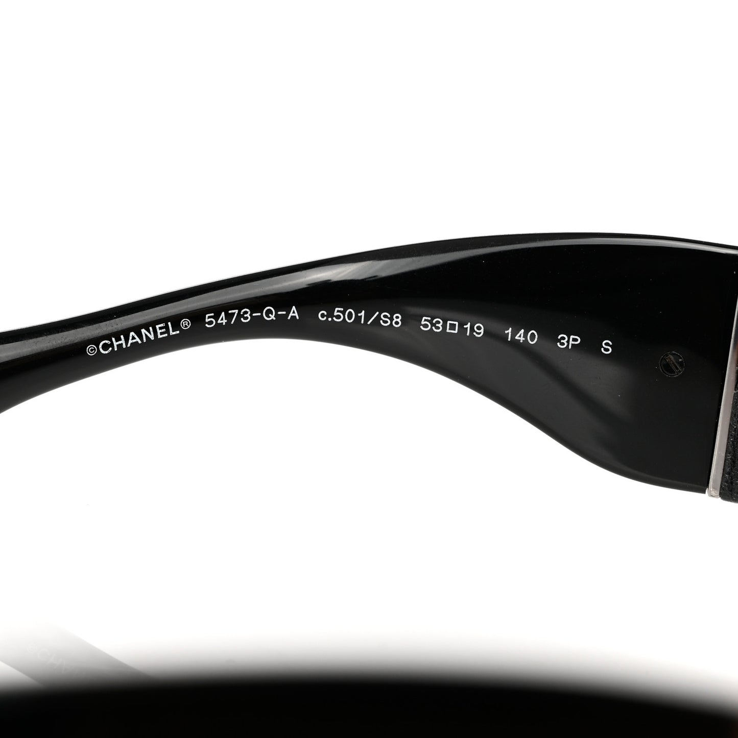 Acetate Calfskin Polarized Square Sunglasses 5473-Q-A Black