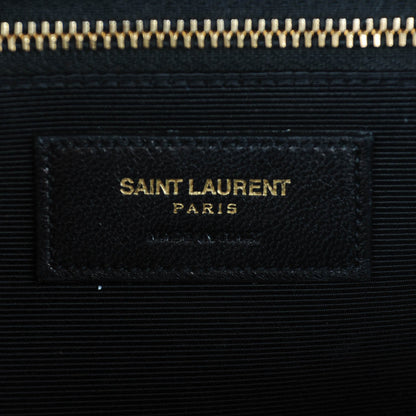 Saint Laurent Grain De Poudre Matelasse Chevron Large Monogram Satchel Oxblood 8 of 8