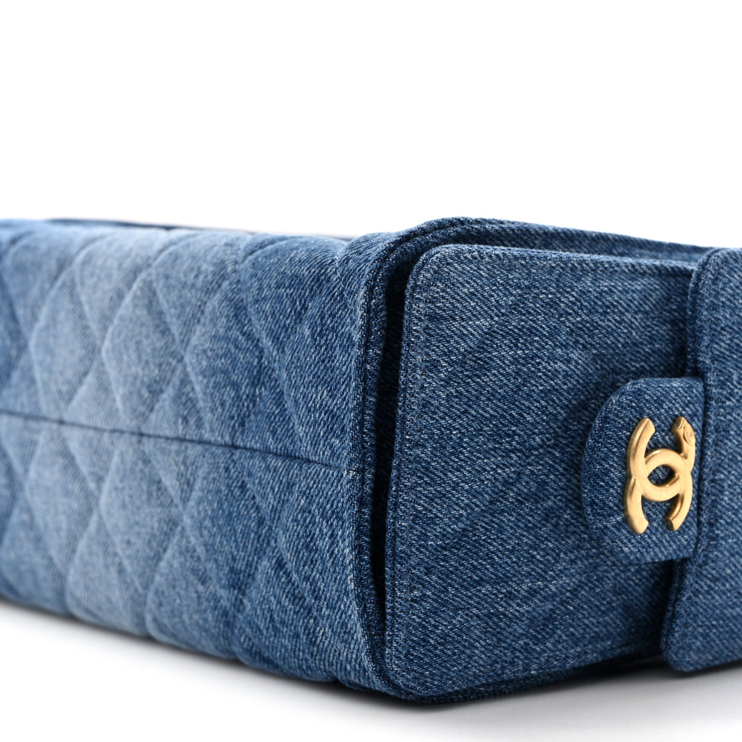 Washed Denim Quilted Mini Chanel 25 Handbag Blue