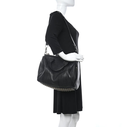 Alexander Wang Pebbled Lambskin Rocco Black Pale Gold Hardware 2 of 10