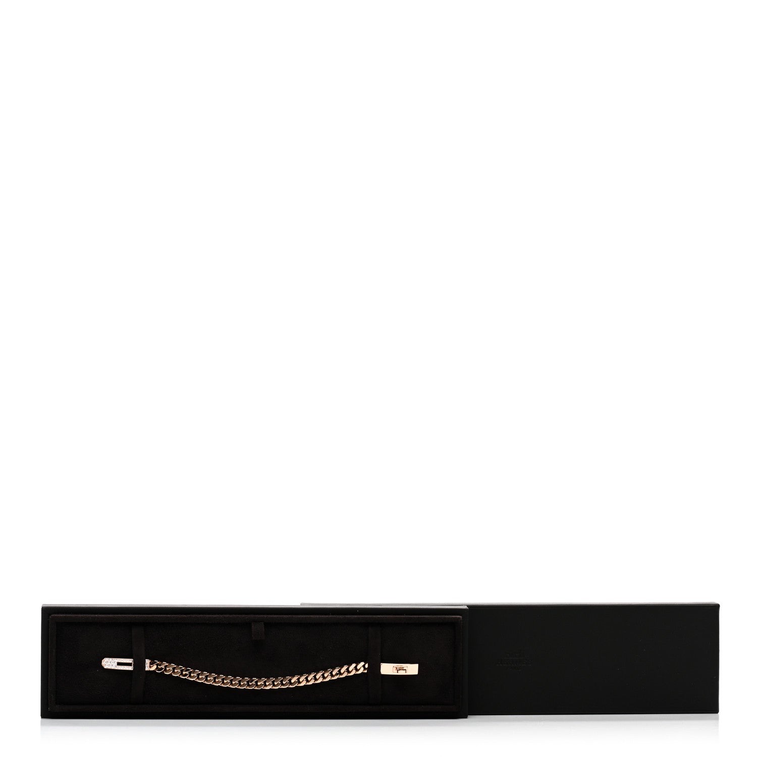 Hermes 18K Rose Gold Diamond PM Kelly Gourmette Bracelet SH 4 of 4