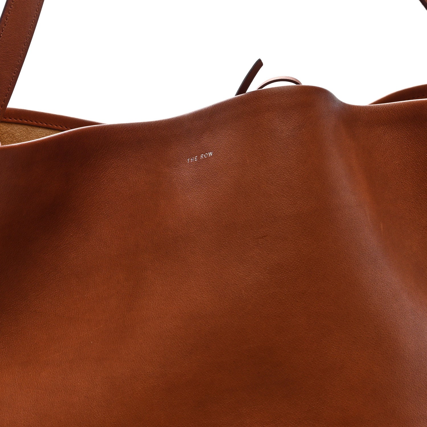 The Row Polished Saddle Calfskin Large N/S Park Tote Dark Cuir 7 of 9