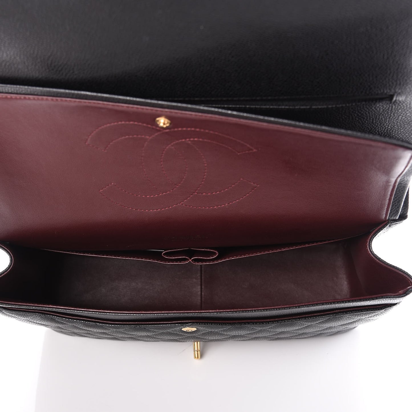 Caviar Quilted Maxi Double Flap Black