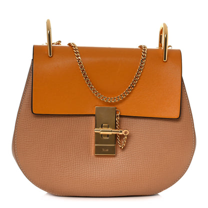 Chloe Grained Calfskin Lambskin Bi-Color Drew Shoulder Bag Wet Sand Sunflower 1 of 10