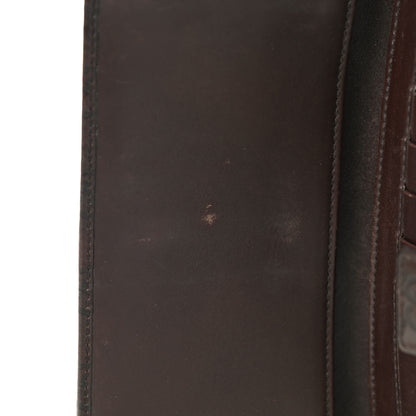 Gucci Guccissima Margaux Calfskin Metal Bar Continental Flap Wallet Chocolate 12 of 23