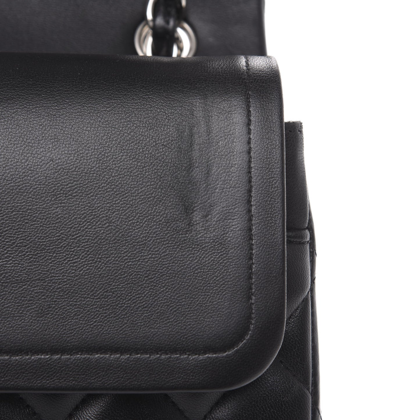 Lambskin Quilted Jumbo Double Flap Black