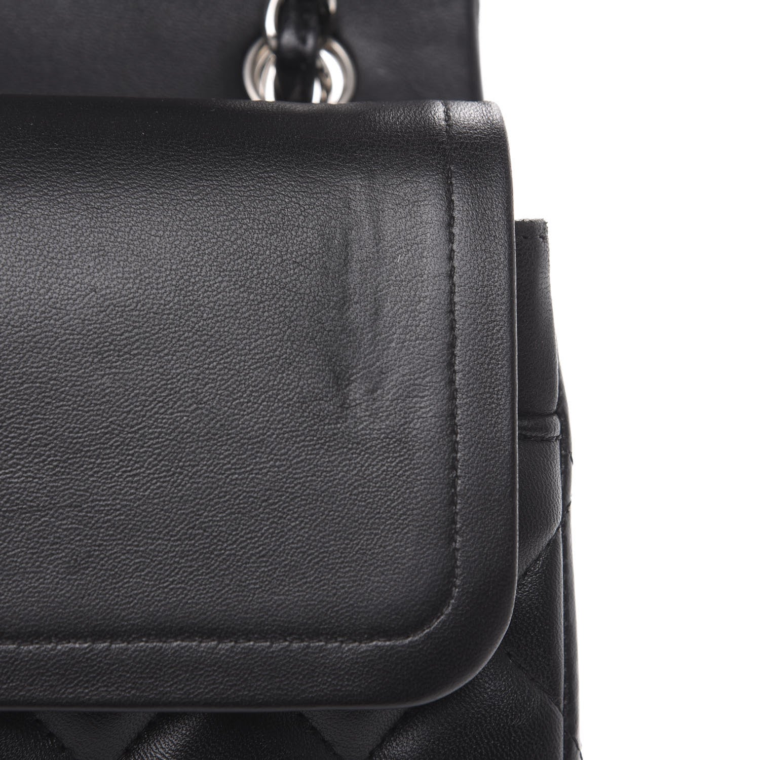Chanel Lambskin Quilted Jumbo Double Flap Black 10 of 13