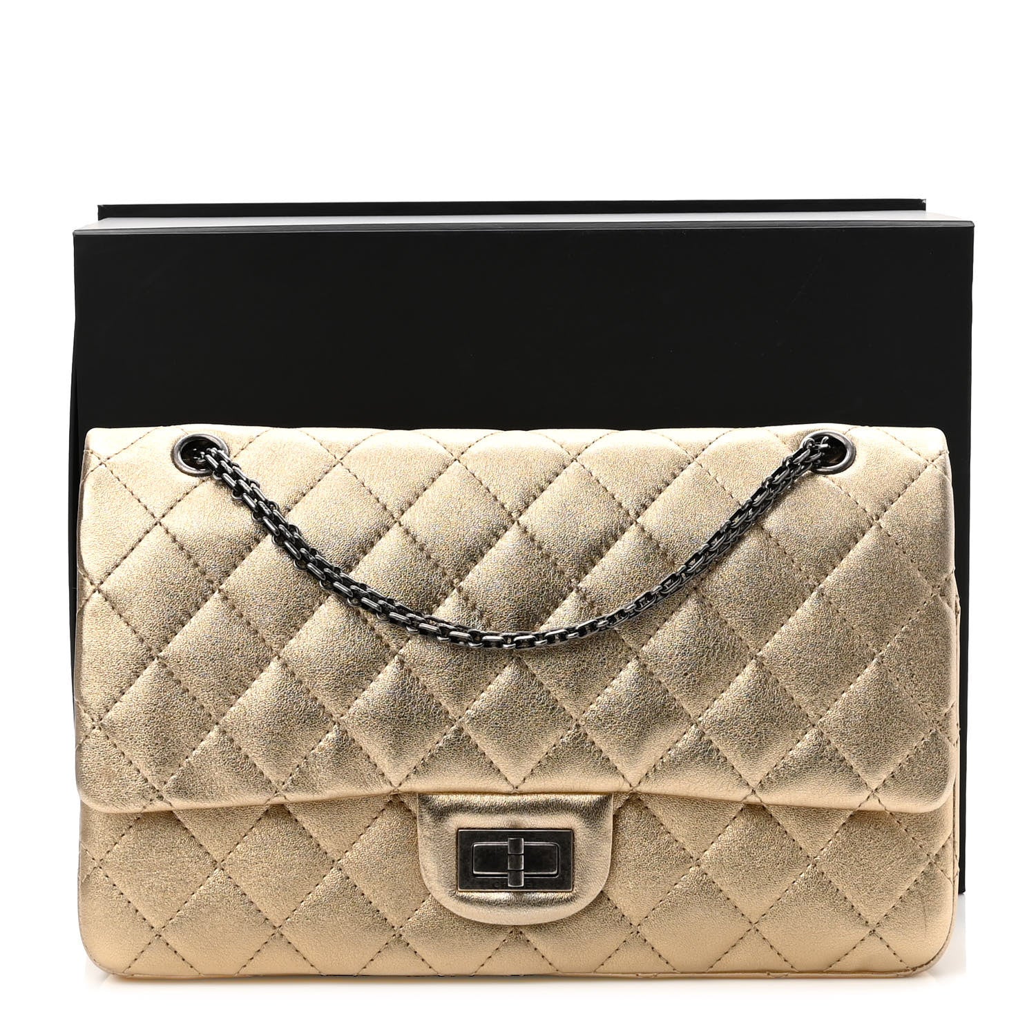 Chanel Metallic Aged Calfskin Quilted 2.55 Reissue 227 Flap Gold 10 of 10