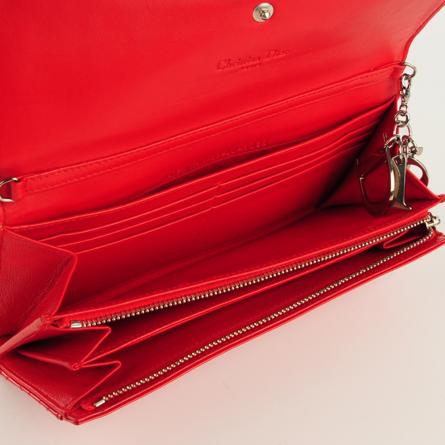 Christian Dior Patent Cannage Rendezvous Wallet Rouge 5 of 7