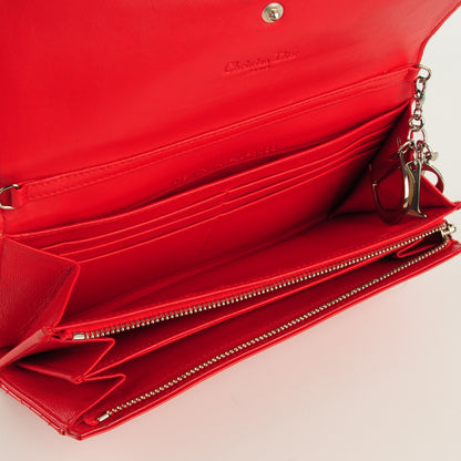 Christian Dior Patent Cannage Rendezvous Wallet Rouge 5 of 7