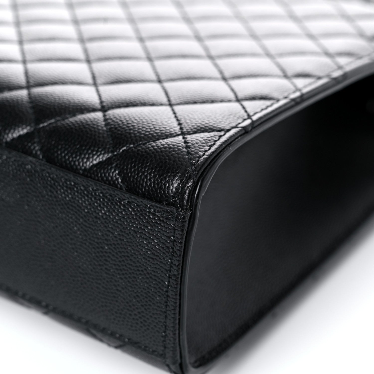 Saint Laurent Grain De Poudre Textured Mixed Matelasse Large Triquilt Monogram Satchel Black 11 of 12