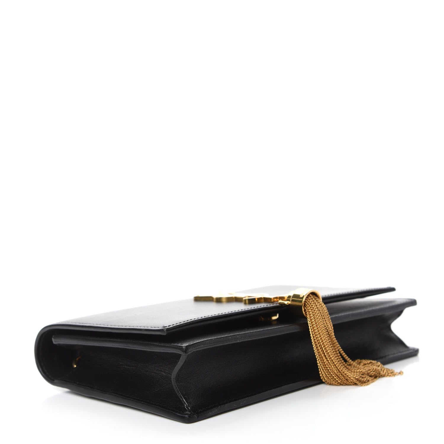 Saint Laurent Smooth Calfskin Classic Monogram Kate Tassel Chain Wallet Black 4 of 10