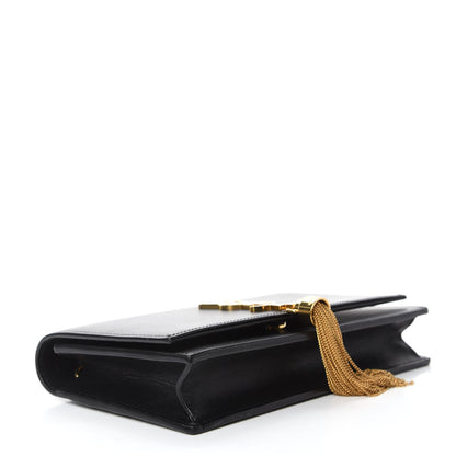 Saint Laurent Smooth Calfskin Classic Monogram Kate Tassel Chain Wallet Black 4 of 10