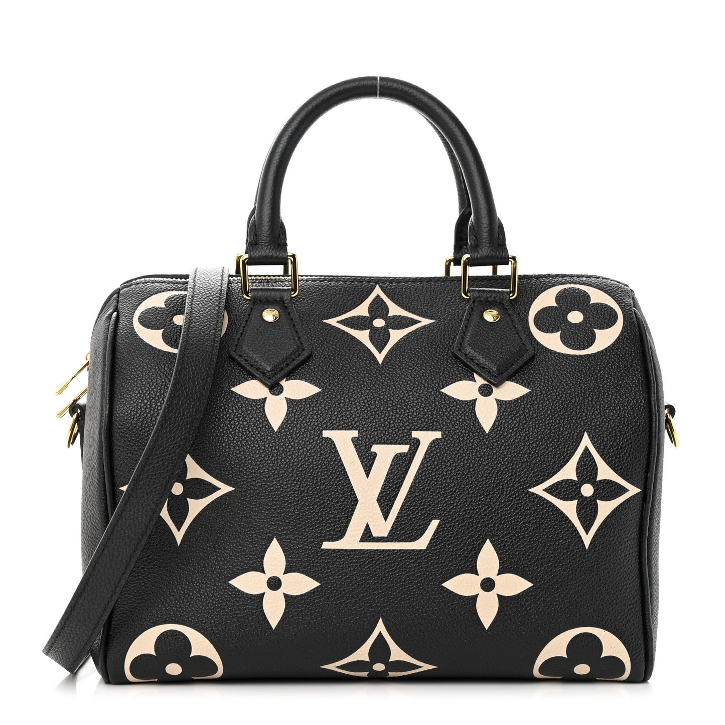 Empreinte Monogram Giant Speedy Bandouliere 25 Black Beige