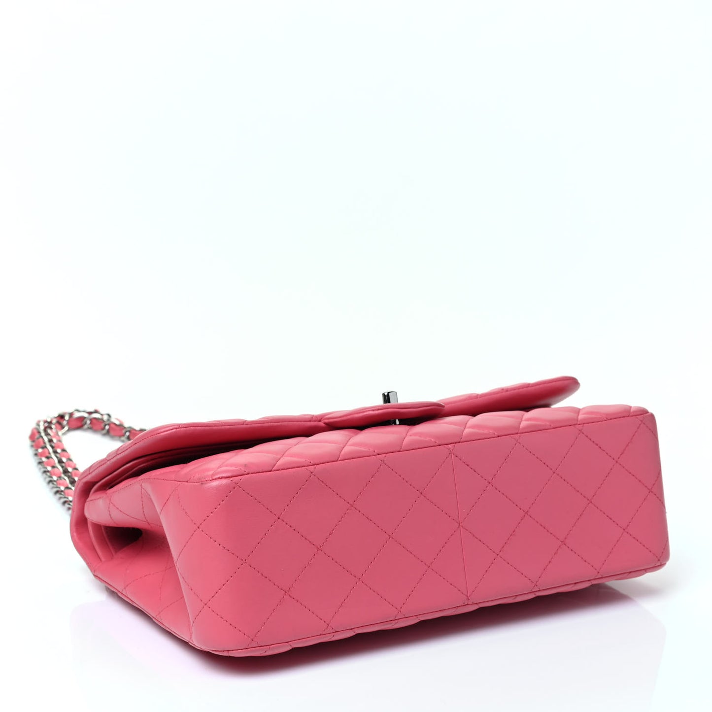 Lambskin Quilted Jumbo Double Flap Pink