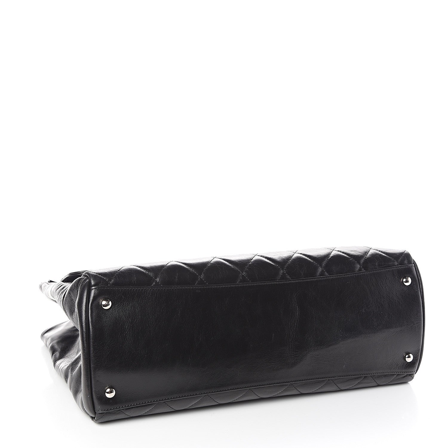 Chanel Glazed Calfskin Quilted Large CC Delivery Tote Black 3 of 9