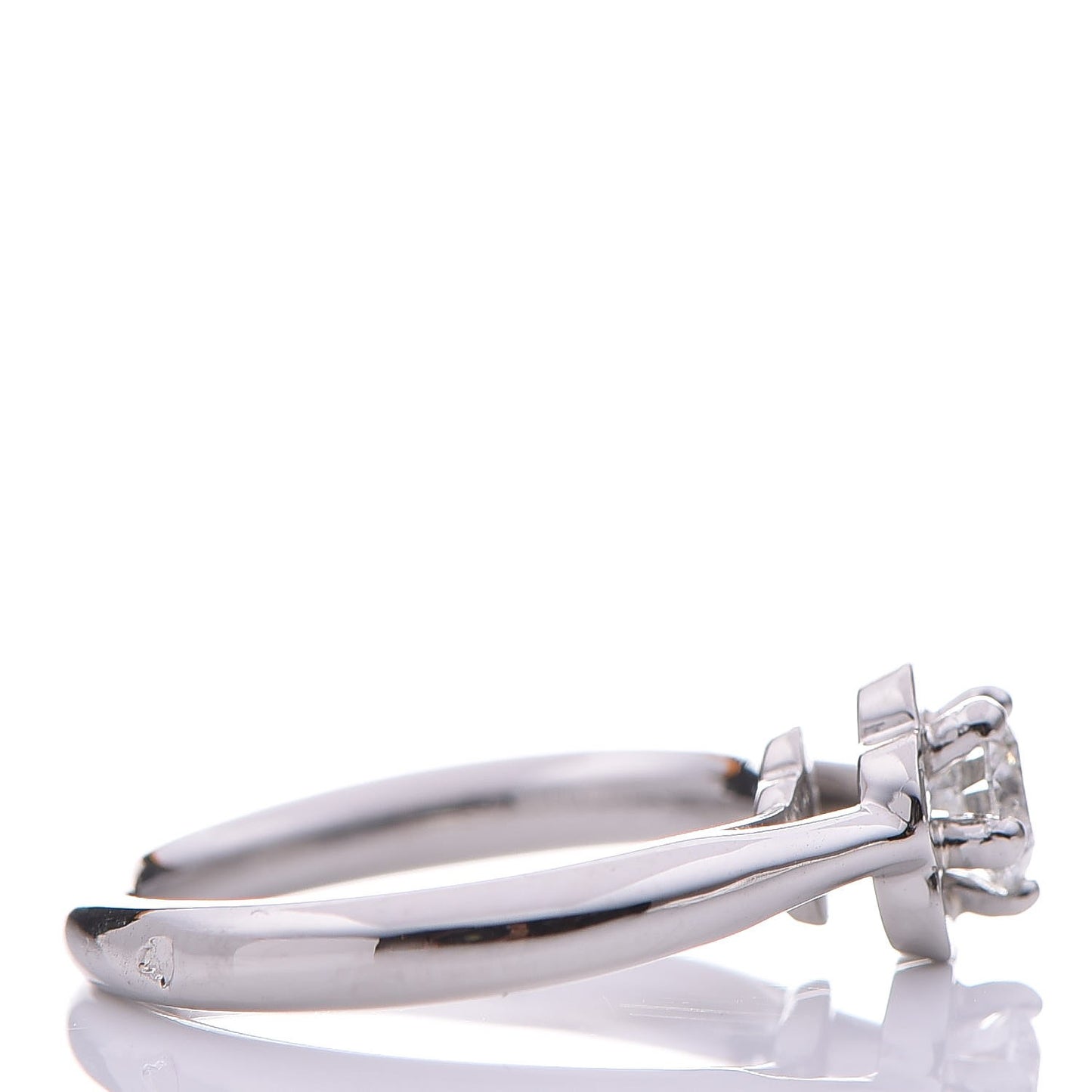 Platinum Diamond Camellia Solitaire Ring 44 3