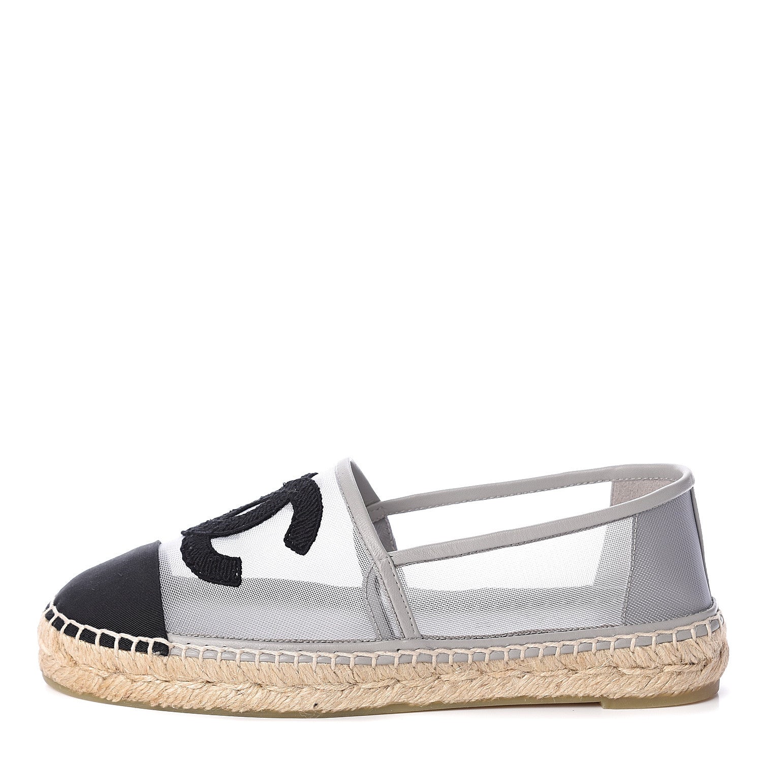Chanel Mesh Grosgrain CC Espadrilles 36 Grey 1 of 7