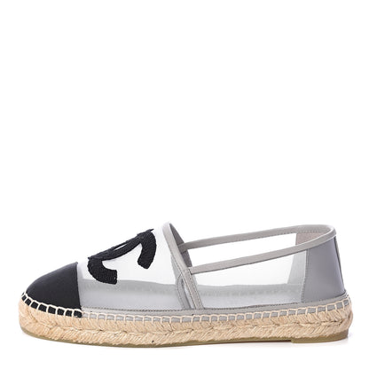 Chanel Mesh Grosgrain CC Espadrilles 36 Grey 1 of 7