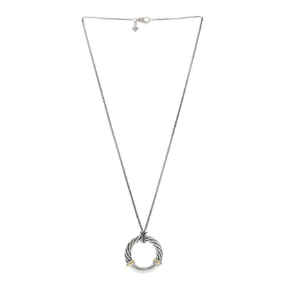 David Yurman DAVID YURMAN Sterling Silver 18K Yellow Gold Metro Circle Pendant Necklace 2 of 4