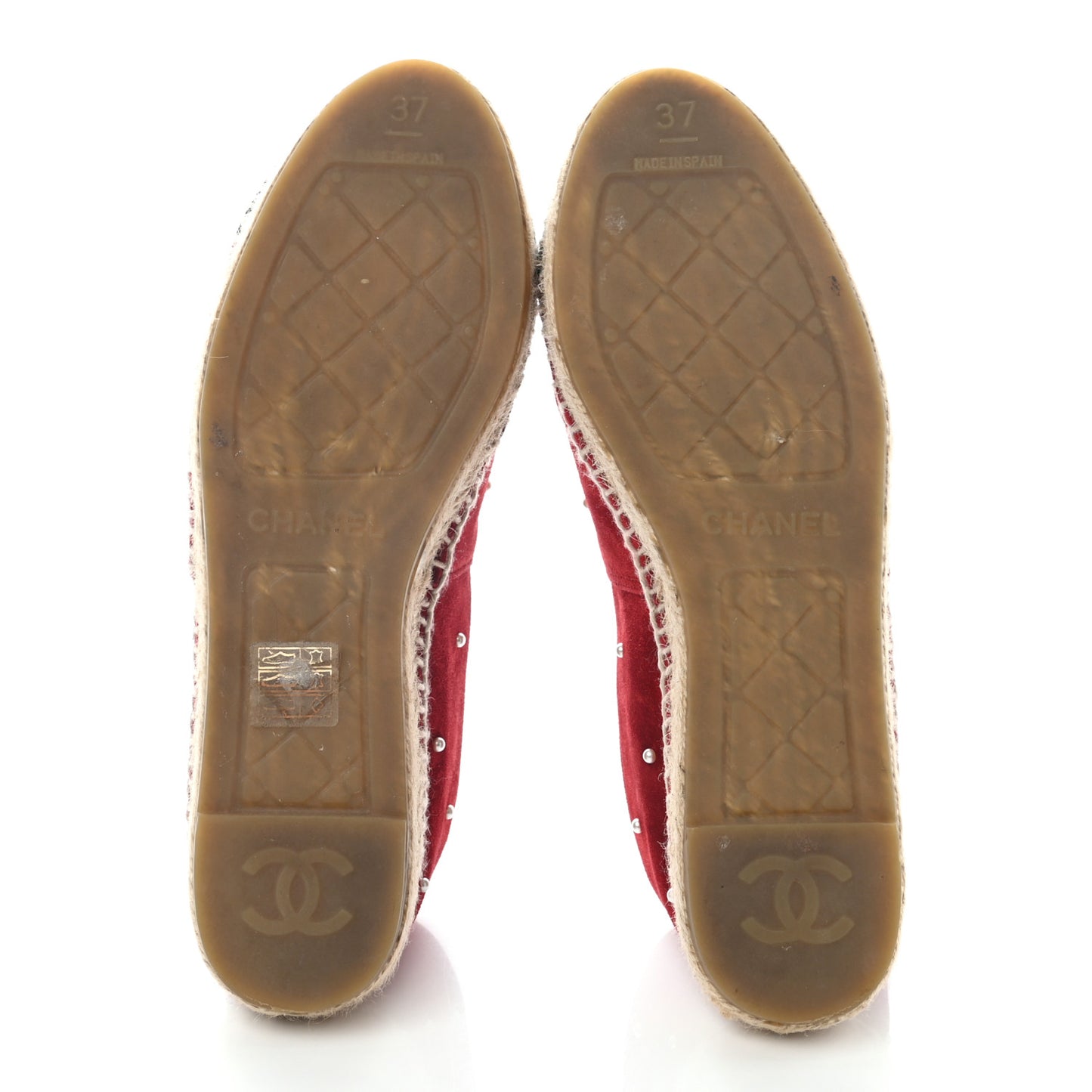 Suede Pearl CC Espadrilles 37 Red