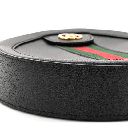 Gucci Grained Calfskin Web Mini Ophidia Round Shoulder Bag Black 9 of 11