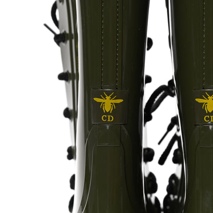 Christian Dior Shiny Rubber Diorcamp Low Boots 38 Military 9 of 12