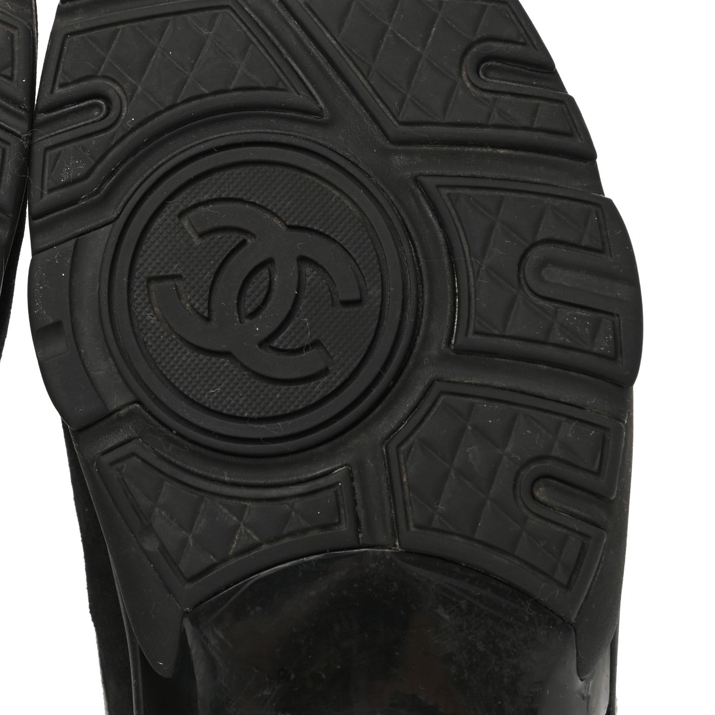 Suede Calfskin CC Sneakers 40 Black Grey