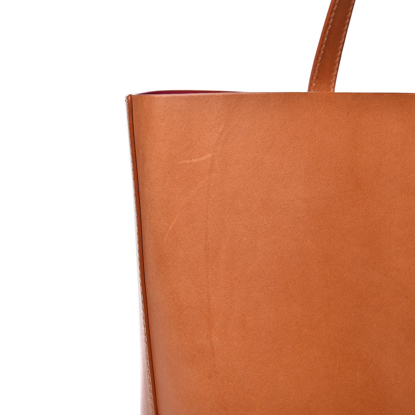 Calfskin Large Shopping Tote Cammello Rosa