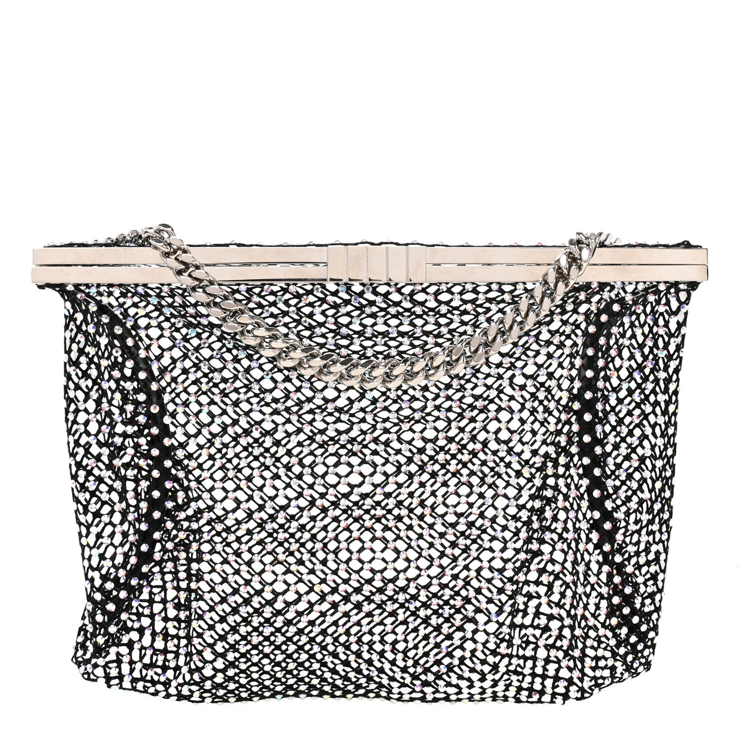 Saint Laurent Mesh Crystal Medium Fanny Shoulder Bag Black 1 of 10